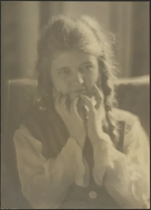 Framed Print : Portrait of a Girl with Ringlets, 1907-1943. Creator: Louis Fleckenstein Framed Print : Portrait of a Girl with Ringlets, 1907-1943. Creator: Louis Fleckenstein