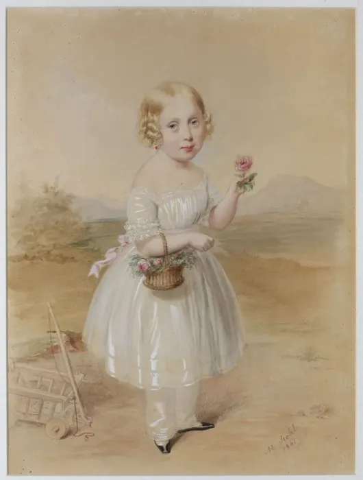 Framed Print : Portrait of a Girl With Rose In Her Hand Framed Print : Portrait of a Girl With Rose In Her Hand