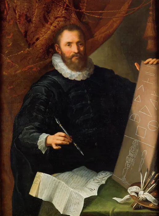 Framed Print : Portrait of Girolamo Muziano, 1695. Creator: Ghezzi, Giuseppe (1634-1721) Framed Print : Portrait of Girolamo Muziano, 1695. Creator: Ghezzi, Giuseppe (1634-1721)