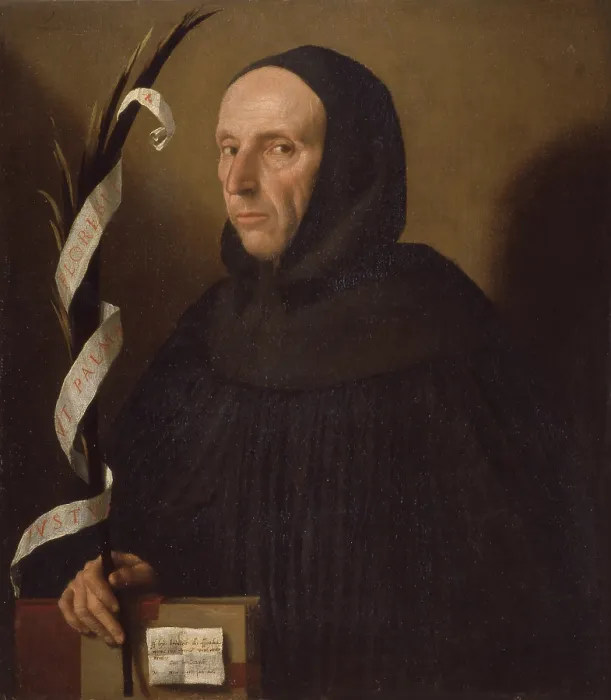 Framed Print : Portrait of Girolamo Savonarola, 1524. Creator: Moretto da Brescia, Alessandro (ca 1498 - 1554) Framed Print : Portrait of Girolamo Savonarola, 1524. Creator: Moretto da Brescia, Alessandro (ca 1498 - 1554)