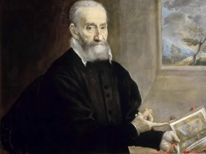 Framed Print : Portrait of Giulio Clovio (1498-1578), ca 1571. Creator: El Greco, Dominico (1541-1614) Framed Print : Portrait of Giulio Clovio (1498-1578), ca 1571. Creator: El Greco, Dominico (1541-1614)