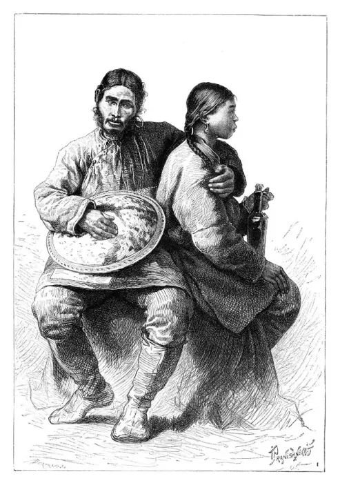 Framed Print : Portrait of a Gold (Nanai) couple, 1895 Framed Print : Portrait of a Gold (Nanai) couple, 1895