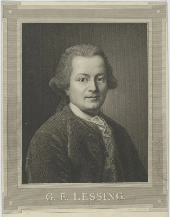 Framed Print : Portrait of Gotthold Ephraim Lessing (1729-1781), c. 1840. Creator: Kraufse, Alfred Framed Print : Portrait of Gotthold Ephraim Lessing (1729-1781), c. 1840. Creator: Kraufse, Alfred