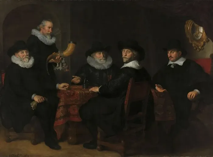 Framed Print : Portrait of the Governors of the Kloveniersdoelen, 1642. Creator: Govaert Flinck Framed Print : Portrait of the Governors of the Kloveniersdoelen, 1642. Creator: Govaert Flinck