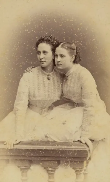 Framed Print : Portrait of Grand Duchess Alexandra Iosifovna (1830-1911) and Grand Duchess Olga Constantinovna of R