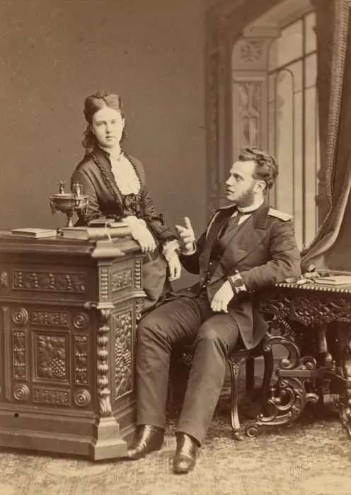 Framed Print : Portrait of Grand Duchess Maria Alexandrovna of Russia (1853-1920) and Grand Duke Alexei Alexandrovi