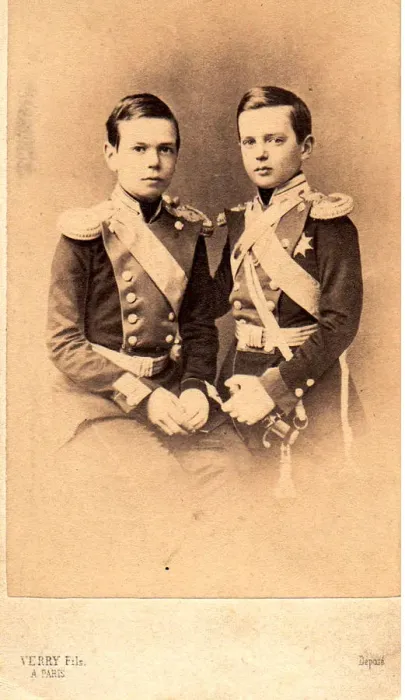 Framed Print : Portrait of Grand Dukes Vladimir Alexandrovich of Russia and Alexander Alexandrovitch of Russia, 1850s