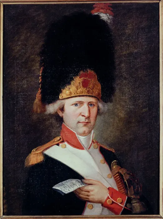 Framed Print : Portrait of a grenadier holding a ticket in his hand, c1791. Creator: E Lussigny Framed Print : Portrait of a grenadier holding a ticket in his hand, c1791. Creator: E Lussigny