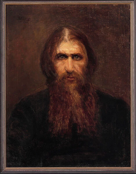 Portrait of Grigori Yefimovich Rasputin (1869-1916) as the holy man , 1915. Creator: Krarup, Theodora