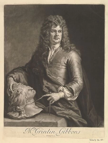 Portrait of Grinling Gibbons, 1690. Creator: John Smith