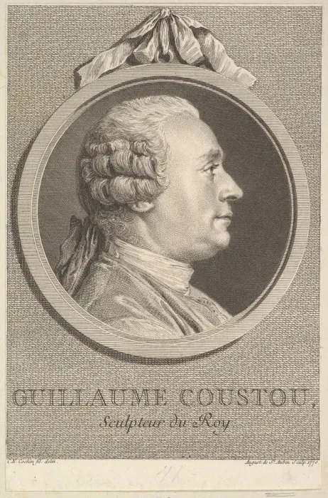 Framed Print : Portrait of Guillaume Coustou, 1770. Creator: Augustin de Saint-Aubin Framed Print : Portrait of Guillaume Coustou, 1770. Creator: Augustin de Saint-Aubin