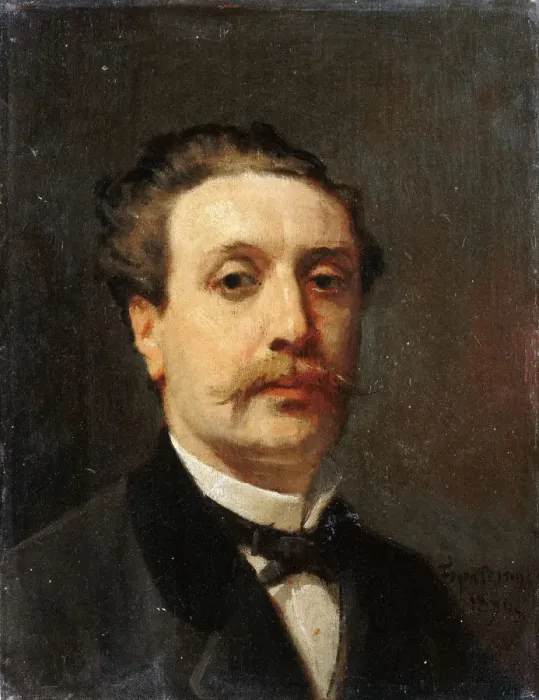 Framed Print : Portrait of Guy de Maupassant. Artist: Feyen-Perrin, Francois Nicolas Auguste (1826-1888) Framed Print : Portrait of Guy de Maupassant. Artist: Feyen-Perrin, Francois Nicolas Auguste (1826-1888)