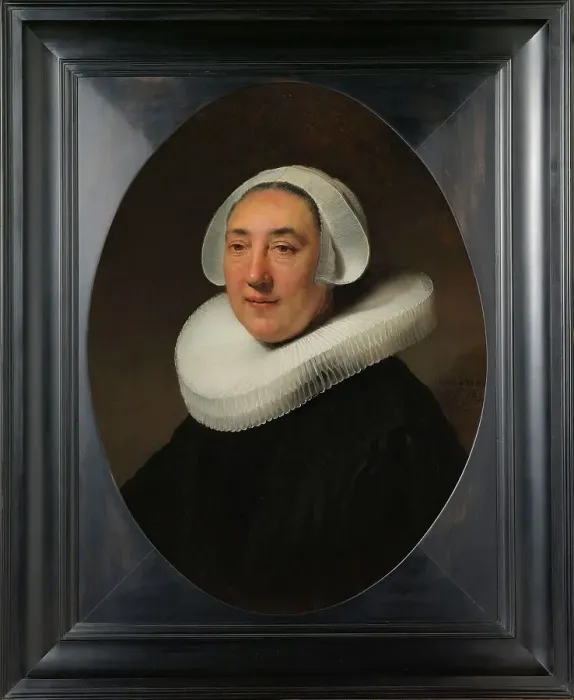 Framed Print : Portrait of Haesje Jacobsdr van Cleyburg, 1634. Creator: Rembrandt Harmensz van Rijn Framed Print : Portrait of Haesje Jacobsdr van Cleyburg, 1634. Creator: Rembrandt Harmensz van Rijn