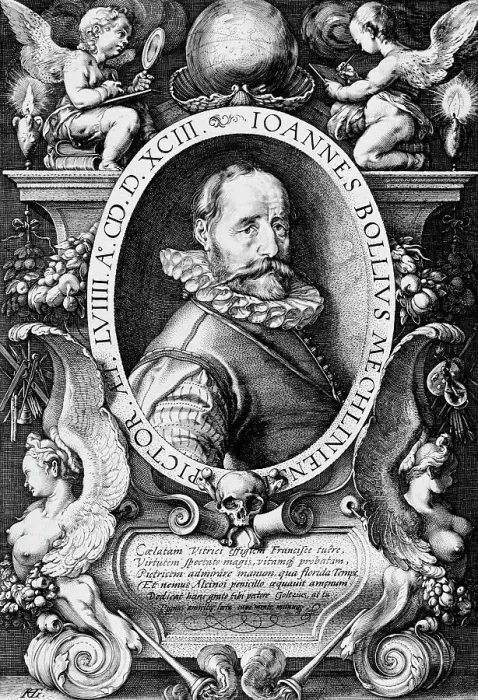 Framed Print : Portrait of Hans Bol, 1593. Creator: Hendrik Goltzius Framed Print : Portrait of Hans Bol, 1593. Creator: Hendrik Goltzius