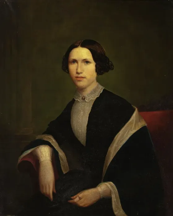 Framed Print : Portrait of Harriet Clark Ferrell, 1853. Creator: Anon Framed Print : Portrait of Harriet Clark Ferrell, 1853. Creator: Anon