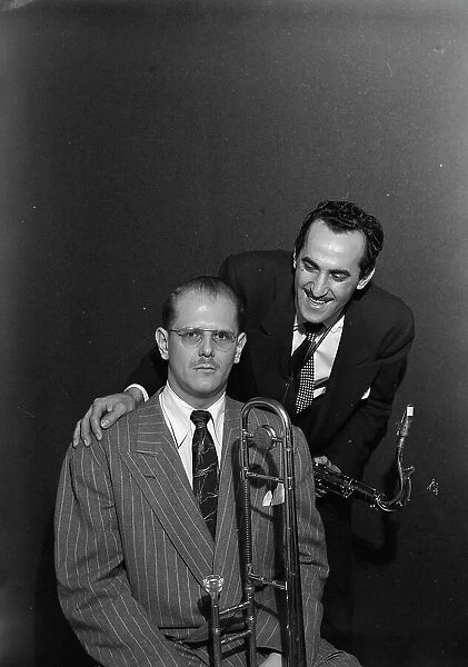 Portrait of Bill Harris and Charlie Ventura, William P. Gottlieb's home... N.Y. 1947. Creator: William Paul Gottlieb
