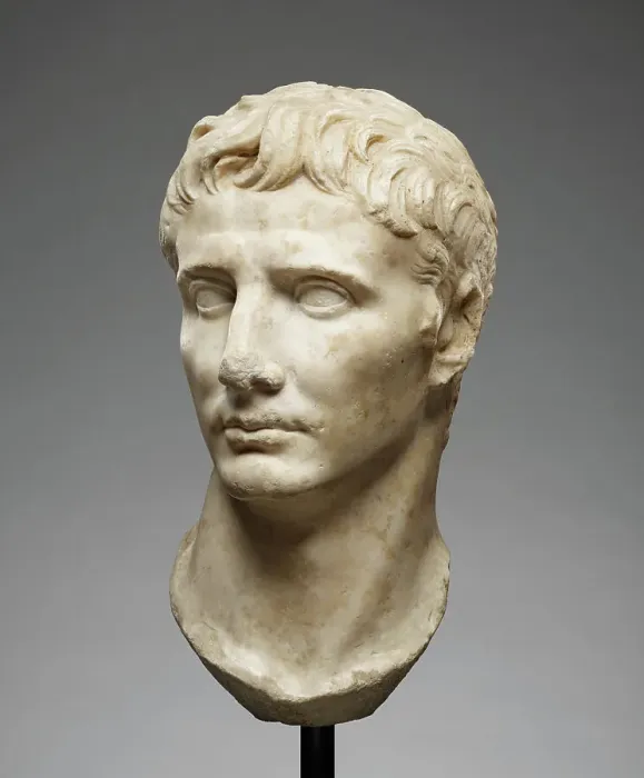 Framed Print : Portrait Head of Augustus, 25-1 B.C. Creator: Unknown Framed Print : Portrait Head of Augustus, 25-1 B.C. Creator: Unknown