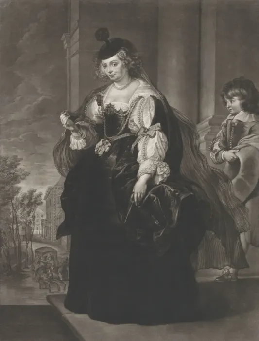 Framed Print : Portrait of Helena Fourment, with a young page behind her, 1782 Framed Print : Portrait of Helena Fourment, with a young page behind her, 1782