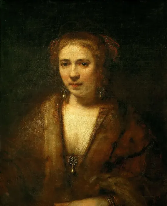 Framed Print : Portrait of Hendrickje Stoffels (1625-1662), ca 1654. Creator: Rembrandt van Rhijn (1606-1669) Framed Print : Portrait of Hendrickje Stoffels (1625-1662), ca 1654. Creator: Rembrandt van Rhijn (1606-1669)