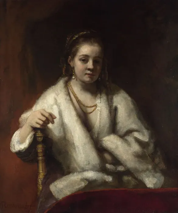 Framed Print : Portrait of Hendrickje Stoffels, c. 1655-1656. Artist: Rembrandt van Rhijn (1606-1669) Framed Print : Portrait of Hendrickje Stoffels, c. 1655-1656. Artist: Rembrandt van Rhijn (1606-1669)
