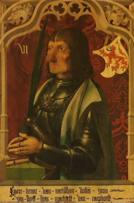 Framed Print : Portrait of Hendrik IV of Naaldwijk, Knight and Hereditary Marshall of Holland, c.1500-c.1506. Creator: Anon Framed Print : Portrait of Hendrik IV of Naaldwijk, Knight and Hereditary Marshall of Holland, c.1500-c.1506. Creator: Anon
