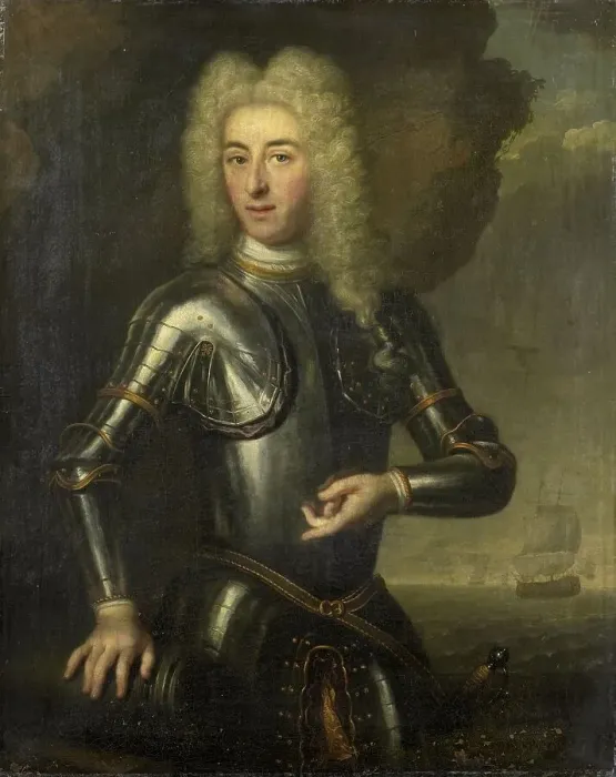 Framed Print : Portrait of Hendrik Lijnslager, Sea Captain with the Admiralty of Amsterdam, 1720. Creator: Anon Framed Print : Portrait of Hendrik Lijnslager, Sea Captain with the Admiralty of Amsterdam, 1720. Creator: Anon
