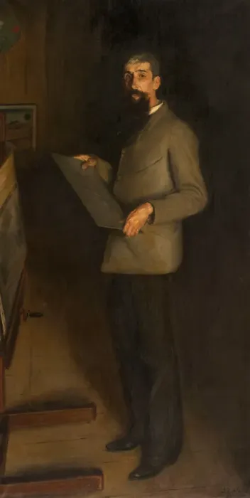 Framed Print : Portrait of Henri Guerard, 1889. Creator: Blanche, Jacques-Emile (1861-1942) Framed Print : Portrait of Henri Guerard, 1889. Creator: Blanche, Jacques-Emile (1861-1942)