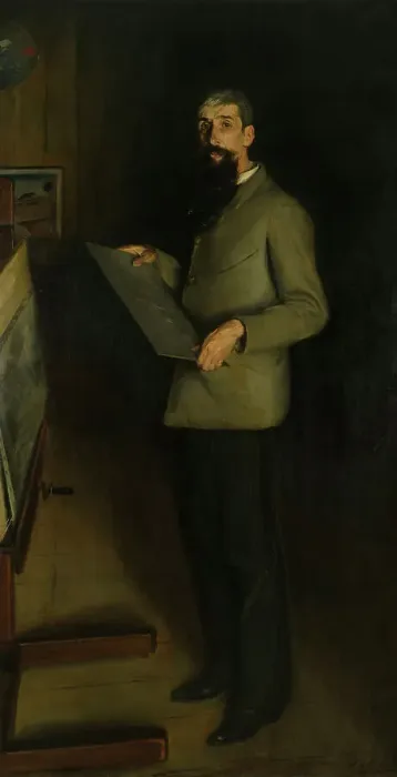 Framed Print : Portrait of Henri Guerard, 1889. Creator: Jacques Emile Blanche Framed Print : Portrait of Henri Guerard, 1889. Creator: Jacques Emile Blanche