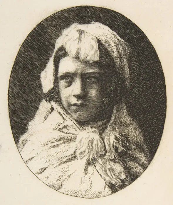 Framed Print : Portrait of Henri Houssaye, as a child, 1855-60. Creator: Felix Bracquemond Framed Print : Portrait of Henri Houssaye, as a child, 1855-60. Creator: Felix Bracquemond