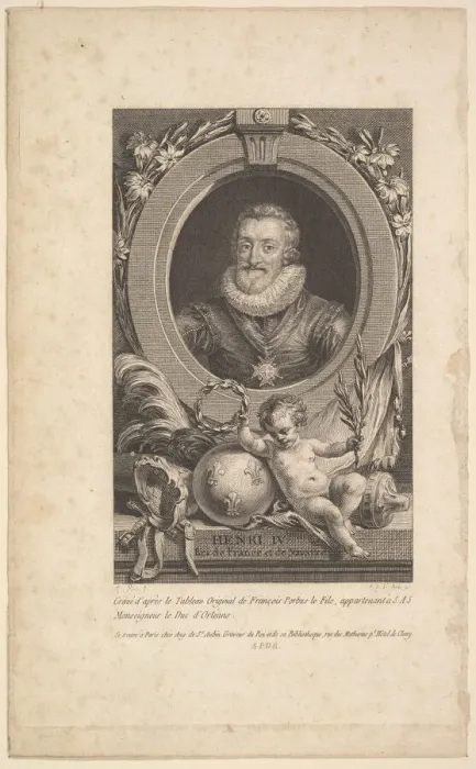 Framed Print : Portrait of Henri IV, 1777. Creator: Augustin de Saint-Aubin Framed Print : Portrait of Henri IV, 1777. Creator: Augustin de Saint-Aubin