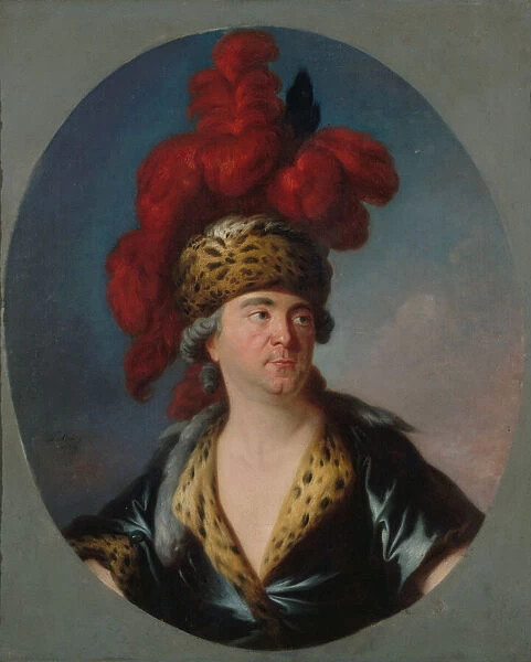 Portrait of Henri-Louis Lekain (1728-1778) as Genghis Khan in the play... End of 1750s
