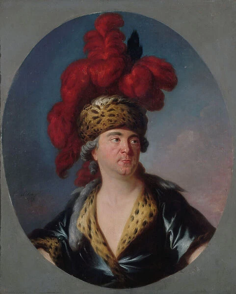 Portrait de Henri-Louis Lekain (1728-1778), dans le rôle de Gengis-Khan de 'l'Orphelin de... 1769. Creator: Simon Bernard Le Noir. Portrait de Henri-Louis Lekain (1728-1778), dans le rôle de Gengis-Khan de 'l'Orphelin de... 1769