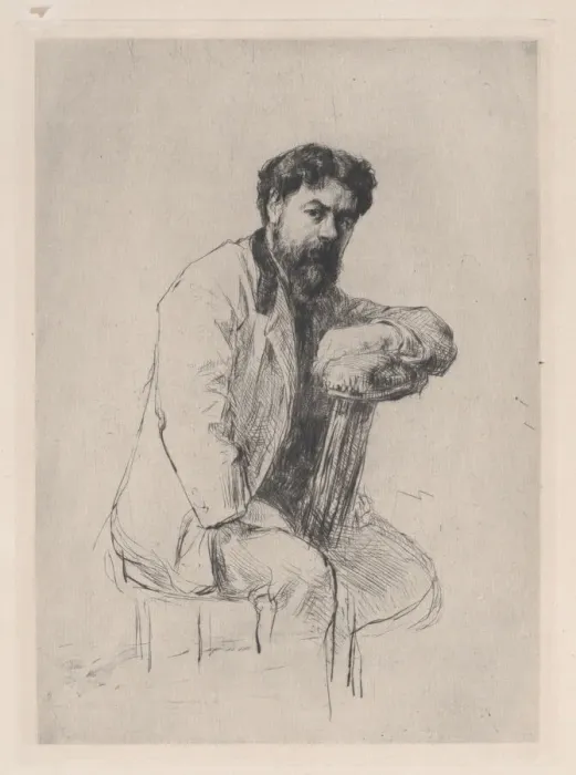 Framed Print : Portrait of Henri Rouart, 1875. Creator: Marcellin-Gilbert Desboutin Framed Print : Portrait of Henri Rouart, 1875. Creator: Marcellin-Gilbert Desboutin