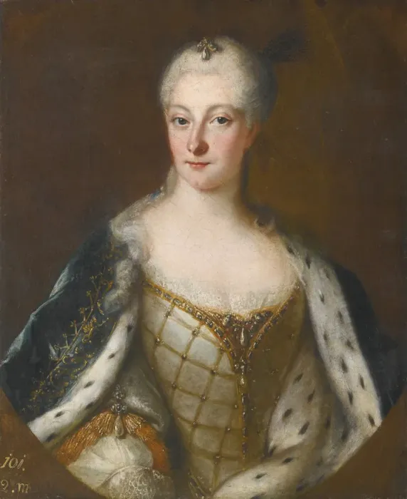 Framed Print : Portrait of Henriette Maria of Brandenburg-Schwedt (1702-1782). Artist: Pesne, Antoine, School (1683-1757) Framed Print : Portrait of Henriette Maria of Brandenburg-Schwedt (1702-1782). Artist: Pesne, Antoine, School (1683-1757)
