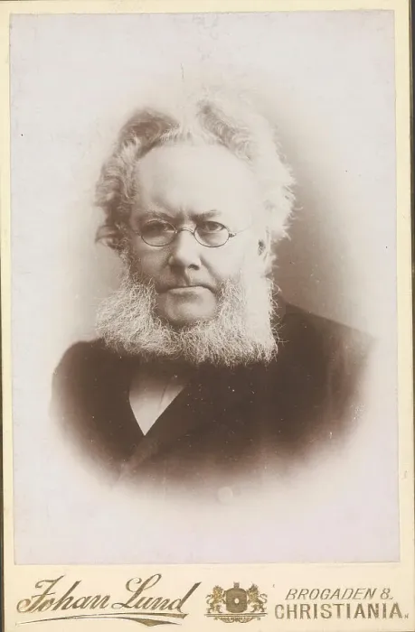 Framed Print : Portrait of Henrik Ibsen (1828-1906), c1886-1890. Creator: Photo studio Johan Lund; Christiania () Framed Print : Portrait of Henrik Ibsen (1828-1906), c1886-1890. Creator: Photo studio Johan Lund; Christiania ()