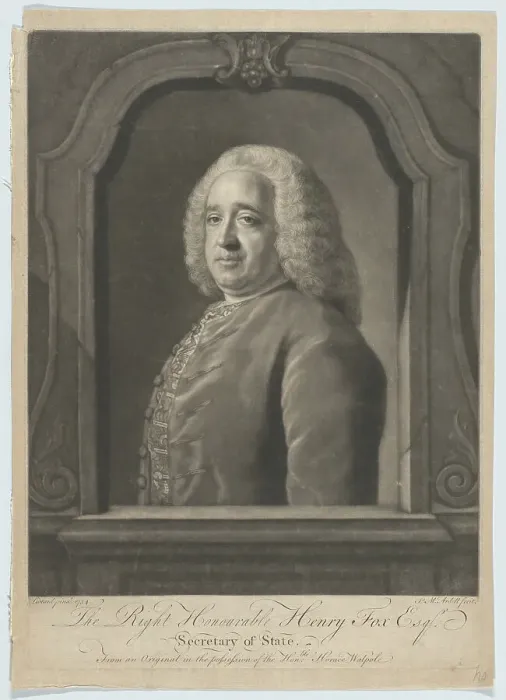 Framed Print : Portrait of Henry Fox, 1756. Creator: James McArdell Framed Print : Portrait of Henry Fox, 1756. Creator: James McArdell