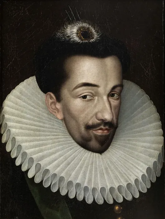Framed Print : Portrait of Henry III of France, King of Poland and Grand Duke of Lithuania, 1580s. Artist: Quesnel, Francois (1543-1619) Framed Print : Portrait of Henry III of France, King of Poland and Grand Duke of Lithuania, 1580s. Artist: Quesnel, Francois (1543-1619)