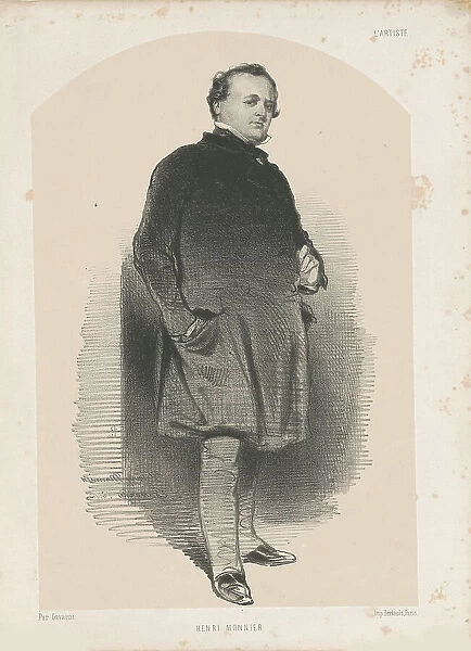 Portrait of Henry Monnier (1799-1877), 1843. Creator: Gavarni, Paul (1804-1866)