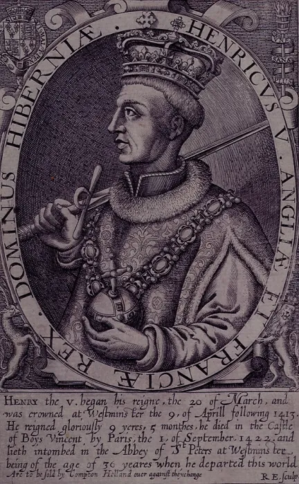 Framed Print : Portrait of Henry V, 1618. Creator: Renold Elstrack Framed Print : Portrait of Henry V, 1618. Creator: Renold Elstrack