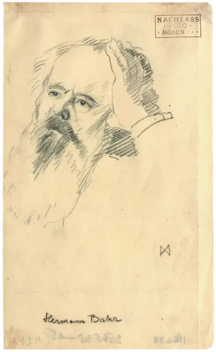 Framed Print : Portrait of Hermann Bahr (1863-1934), ca 1904. Creator: Moser, Koloman (1868-1918) Framed Print : Portrait of Hermann Bahr (1863-1934), ca 1904. Creator: Moser, Koloman (1868-1918)