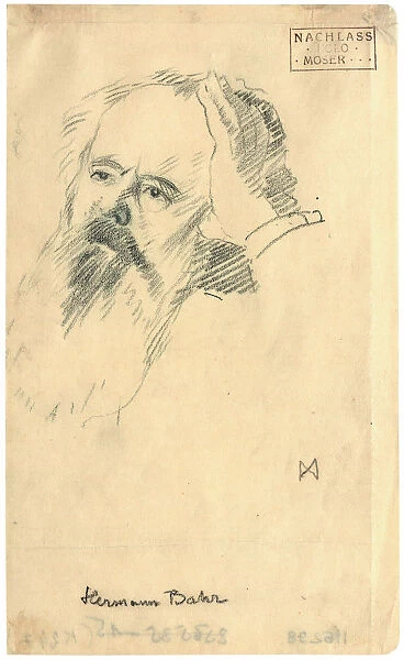 Portrait of Hermann Bahr (1863-1934), ca 1904. Creator: Moser, Koloman (1868-1918)