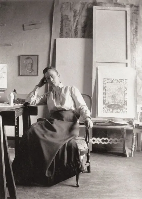 Framed Print : Portrait of Hilma af Klingt (1862-1944), c. 1900. Creator: Anonymous Framed Print : Portrait of Hilma af Klingt (1862-1944), c. 1900. Creator: Anonymous