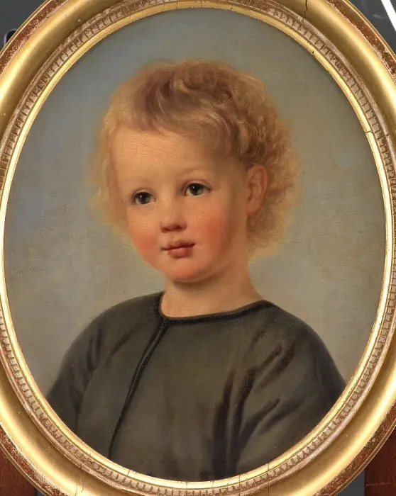 Framed Print : Portrait of Holger Aagaard Hammerich as a 4-year-old, 1849. Creator: Elisabeth Baumann Framed Print : Portrait of Holger Aagaard Hammerich as a 4-year-old, 1849. Creator: Elisabeth Baumann