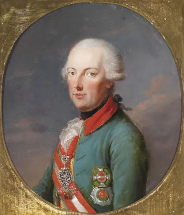Framed Print : Portrait of Holy Roman Emperor Francis II (1768-1835). Artist: Hickel, Josef (1736 -1807) Framed Print : Portrait of Holy Roman Emperor Francis II (1768-1835). Artist: Hickel, Josef (1736 -1807)