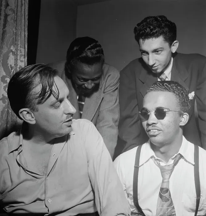 Framed Print : Portrait of Howard McGhee, Brick Fleagle, and Miles Davis, New York, N.Y. ca. Sept. 1947. Creator: William Paul Gottlieb Framed Print : Portrait of Howard McGhee, Brick Fleagle, and Miles Davis, New York, N.Y. ca. Sept. 1947. Creator: William Paul Gottlieb
