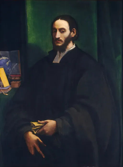 Framed Print : Portrait of a Humanist, c. 1520. Creator: Sebastiano del Piombo Framed Print : Portrait of a Humanist, c. 1520. Creator: Sebastiano del Piombo