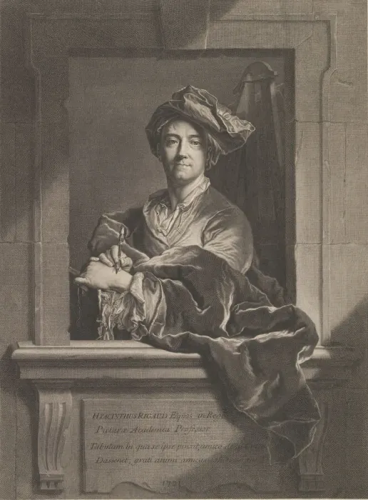 Framed Print : Portrait of Hyacinthe Rigaud, 1721. Creator: Pierre Imbert Drevet Framed Print : Portrait of Hyacinthe Rigaud, 1721. Creator: Pierre Imbert Drevet