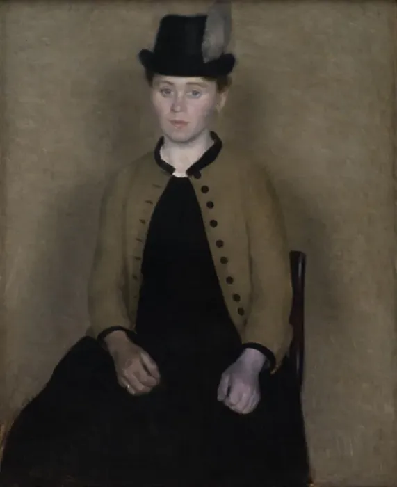 Framed Print : Portrait of Ida Ilsted, later the Artist's Wife, 1890. Creator: Vilhelm Hammershoi Framed Print : Portrait of Ida Ilsted, later the Artist's Wife, 1890. Creator: Vilhelm Hammershoi