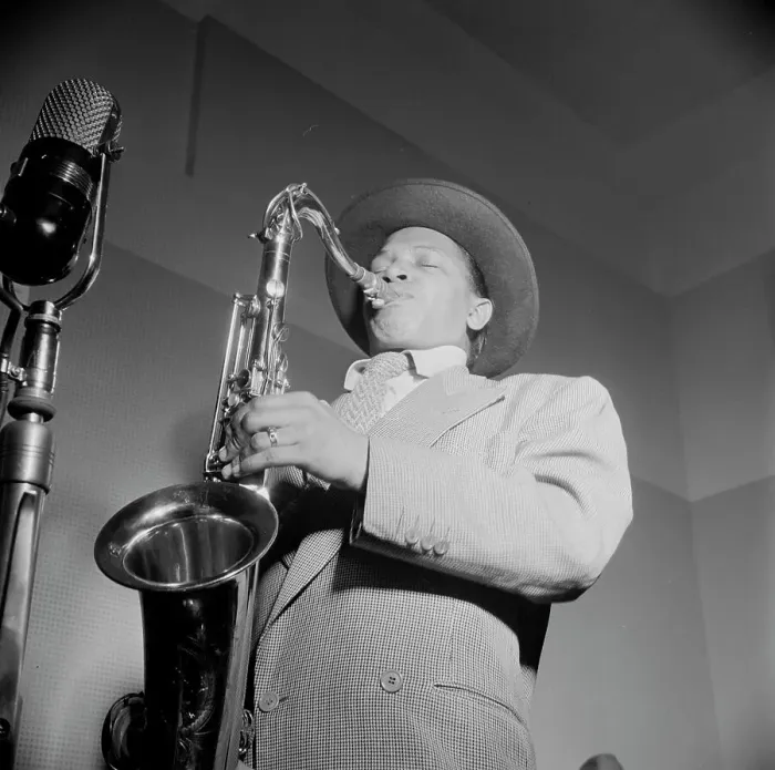 Framed Print : Portrait of Illinois Jacquet, New York, N.Y. ca. May 1947. Creator: William Paul Gottlieb Framed Print : Portrait of Illinois Jacquet, New York, N.Y. ca. May 1947. Creator: William Paul Gottlieb