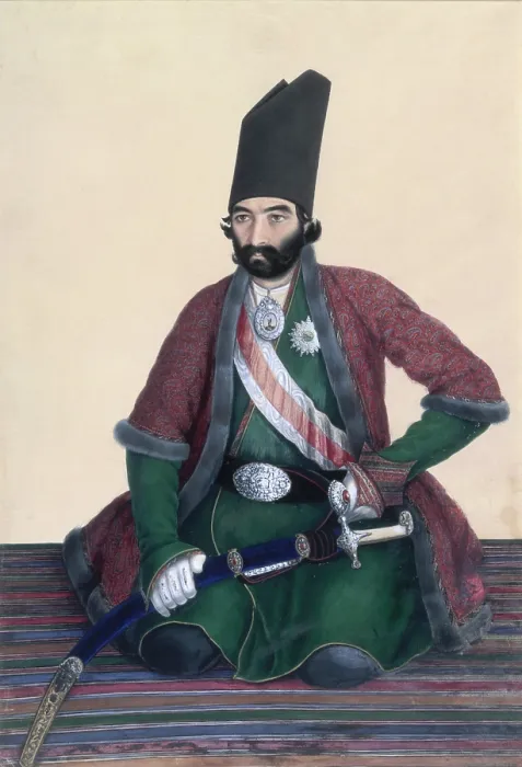 Framed Print : Portrait of Imad Al Dawla, c1860. Creator: Abu'l Hasan Ghaffari. Portrait of Imad Al Dawla, c1860. Creator: Abu'l Hasan Ghaffari Framed Print : Portrait of Imad Al Dawla, c1860. Creator: Abu'l Hasan Ghaffari. Portrait of Imad Al Dawla, c1860. Creator: Abu'l Hasan Ghaffari